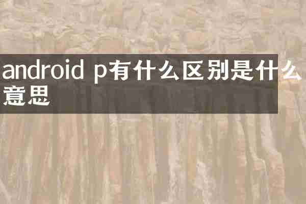 android p有什么区别是什么意思