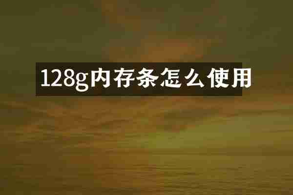 128g内存条怎么使用