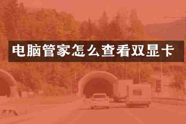 电脑管家怎么查看双显卡