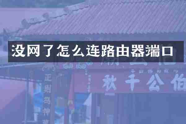 没网了怎么连路由器端口
