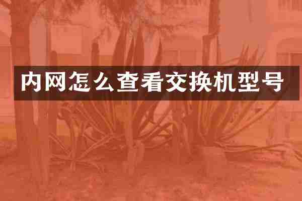 内网怎么查看交换机型号