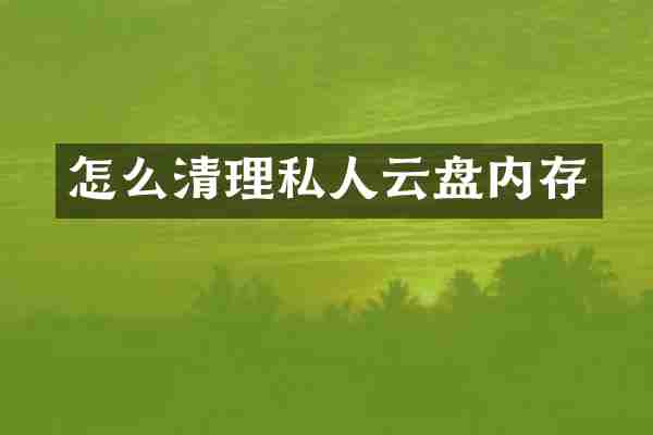 怎么清理私人云盘内存