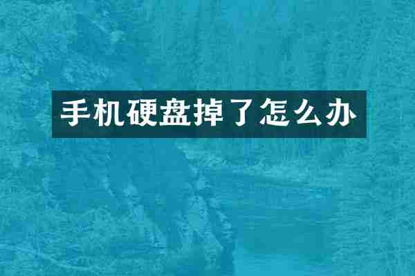 手机硬盘掉了怎么办