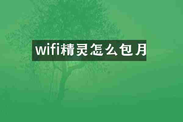 wifi精灵怎么包月
