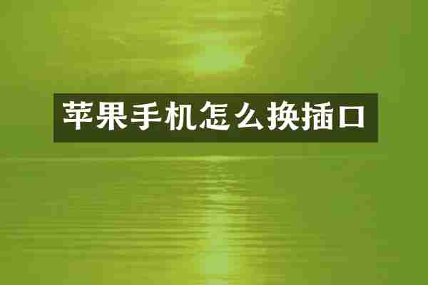 苹果手机怎么换插口