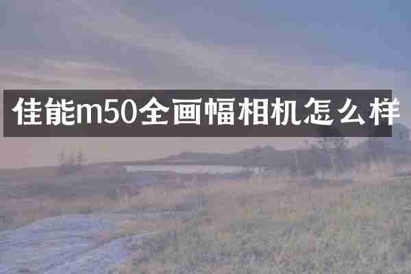 佳能m50全画幅相机怎么样