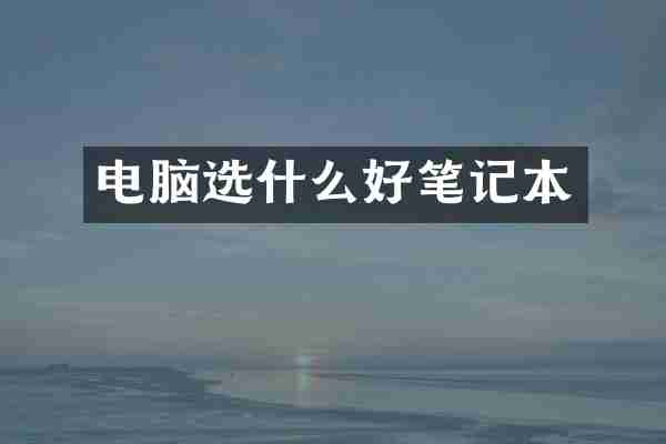 电脑选什么好笔记本