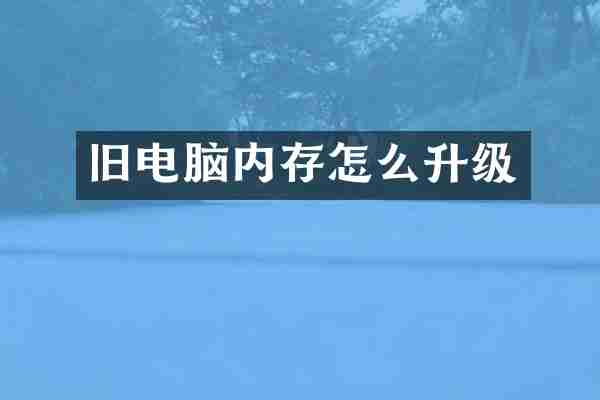 旧电脑内存怎么升级