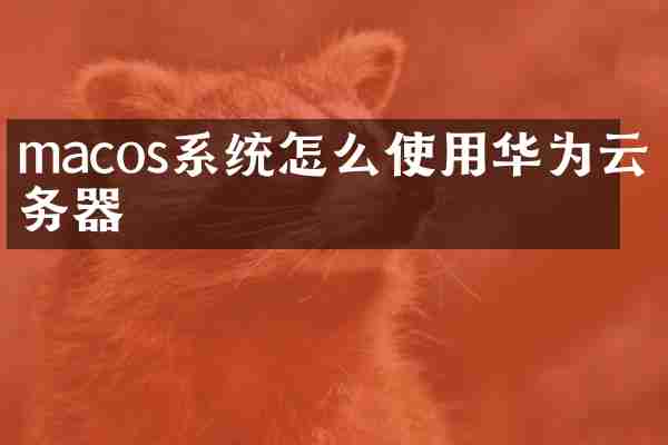macos系统怎么使用华为云服务器
