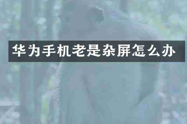 华为手机老是杂屏怎么办