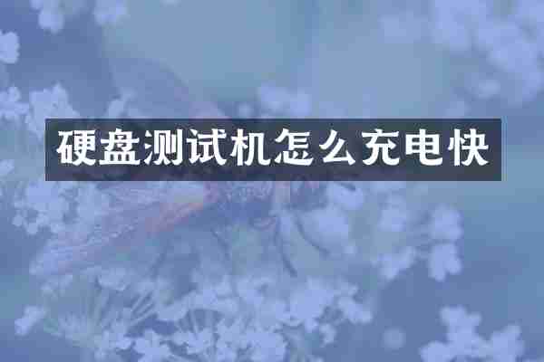 硬盘测试机怎么充电快