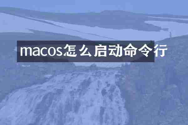 macos怎么启动命令行