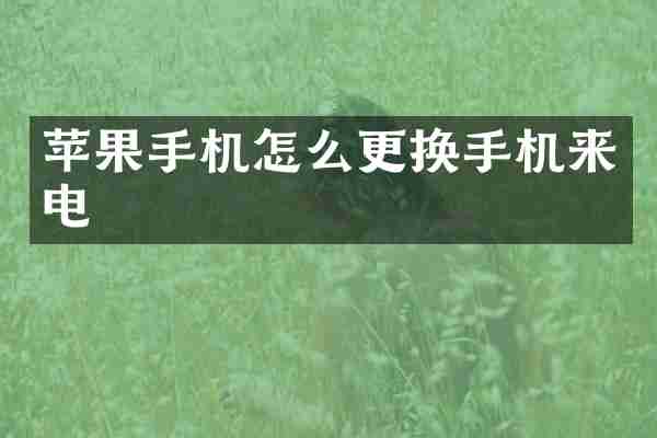 苹果手机怎么更换手机来电