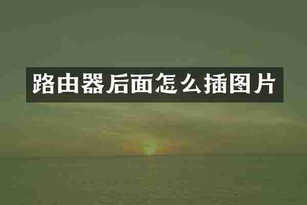 路由器后面怎么插图片