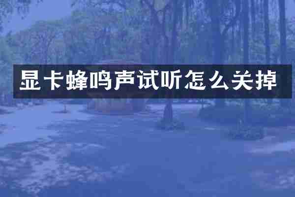 显卡蜂鸣声试听怎么关掉