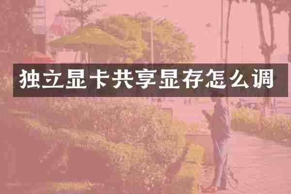 独立显卡共享显存怎么调