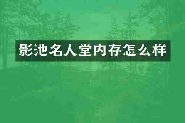 影池名人堂内存怎么样