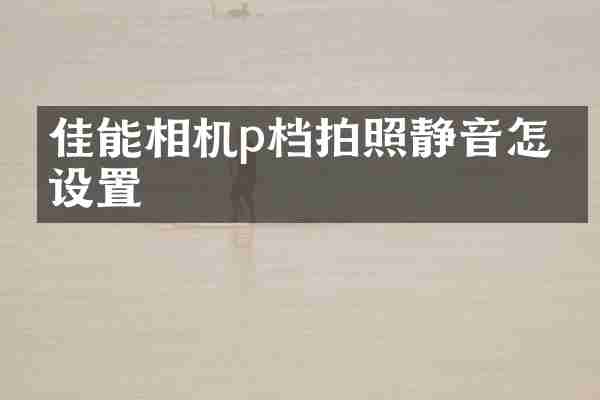 佳能相机p档拍照静音怎么设置