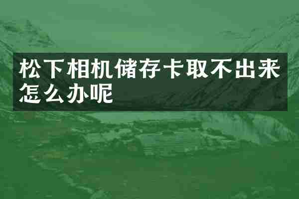 松下相机储存卡取不出来怎么办呢