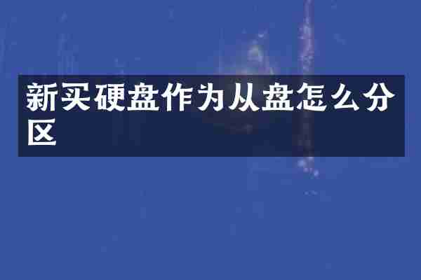 新买硬盘作为从盘怎么分区