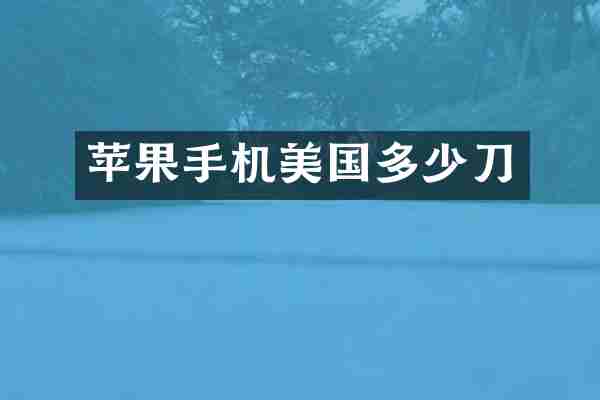 苹果手机美国多少刀