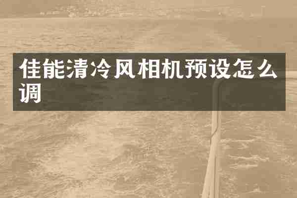 佳能清冷风相机预设怎么调