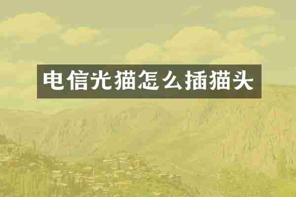 电信光猫怎么插猫头