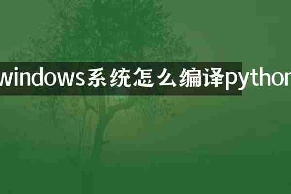 windows系统怎么编译python
