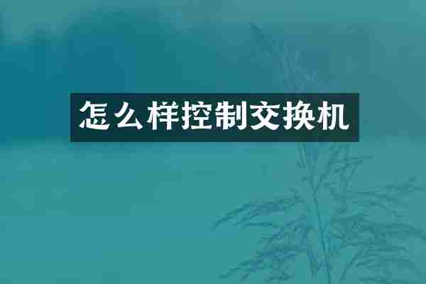 怎么样控制交换机