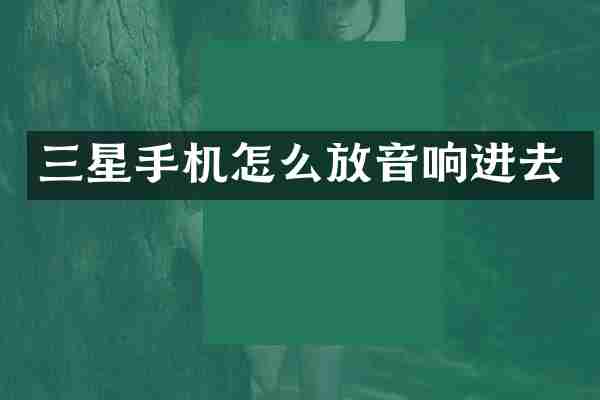 三星手机怎么放音响进去