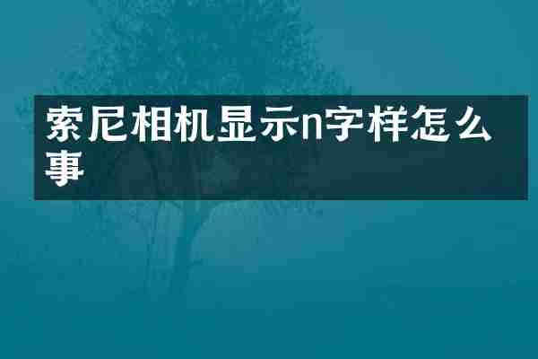 索尼相机显示n字样怎么回事