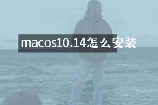 macos10.14怎么安装
