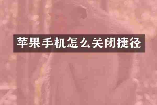苹果手机怎么关闭捷径