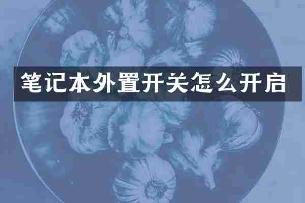笔记本外置开关怎么开启