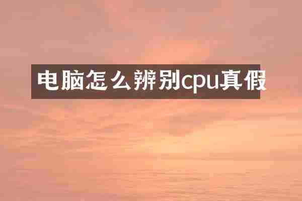 电脑怎么辨别cpu真假