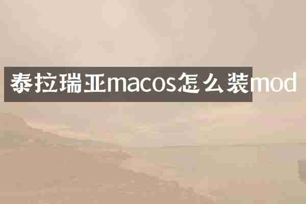 泰拉瑞亚macos怎么装mod