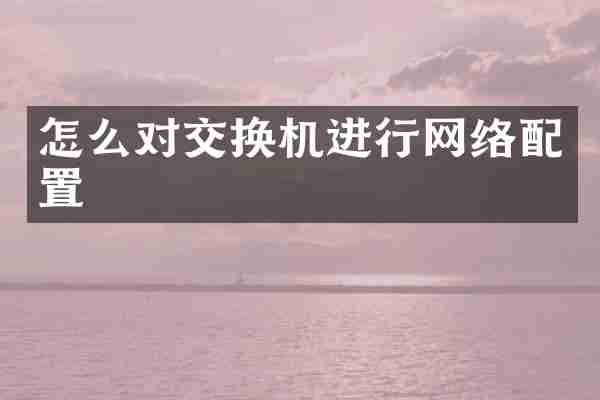 怎么对交换机进行网络配置