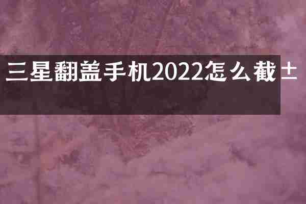 三星翻盖手机2022怎么截屏
