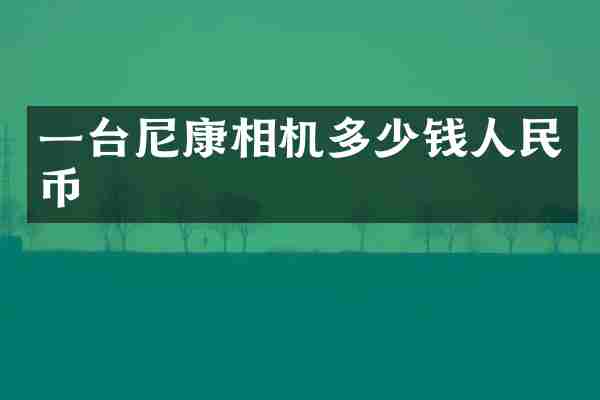 一台尼康相机多少钱人民币