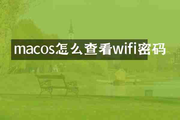 macos怎么查看wifi密码
