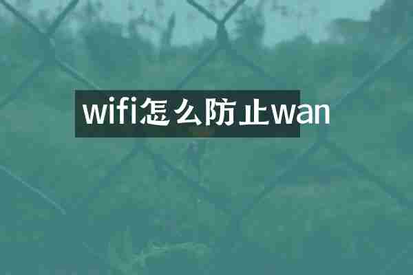 wifi怎么防止wan