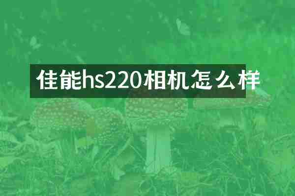 佳能hs220相机怎么样
