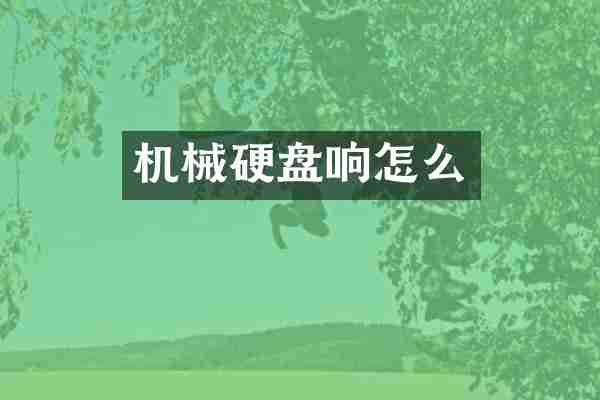 机械硬盘响怎么
