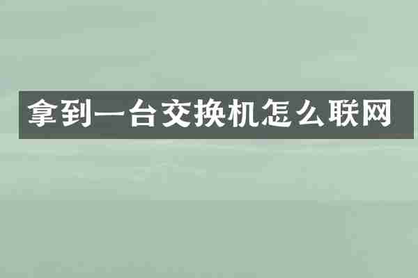 拿到一台交换机怎么联网