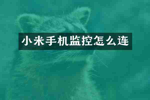 小米手机监控怎么连
