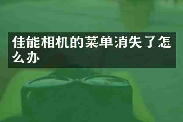 佳能相机的菜单消失了怎么办