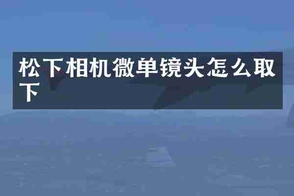 松下相机微单镜头怎么取下