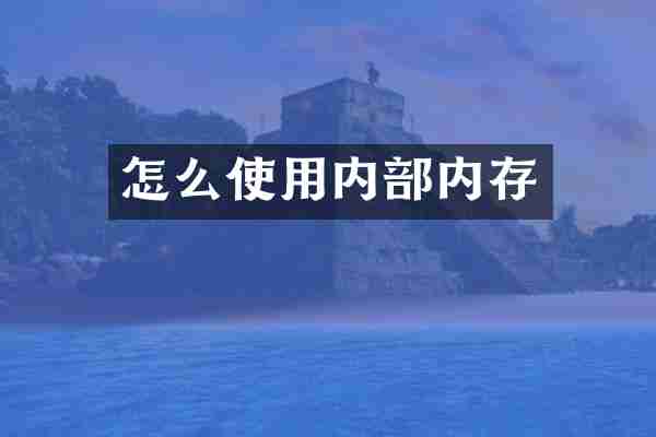 怎么使用内部内存