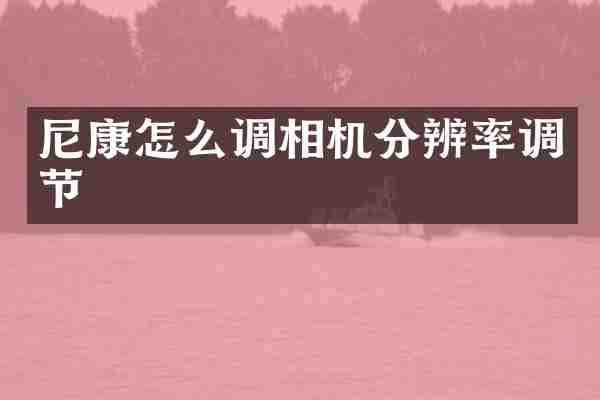 尼康怎么调相机分辨率调节