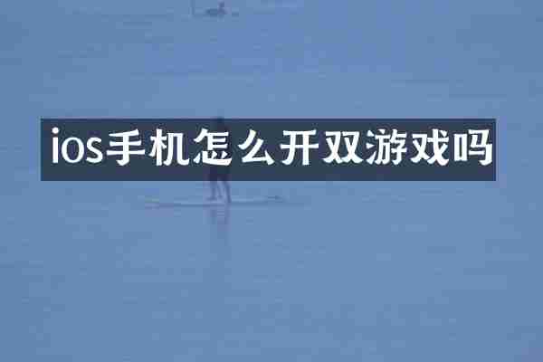 ios手机怎么开双游戏吗